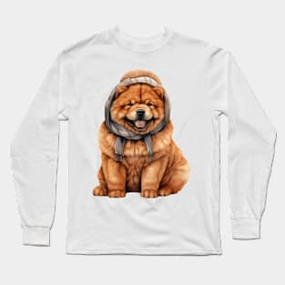 Winter Chow Chow Dog Long Sleeve T-Shirt